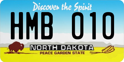 ND license plate HMB010