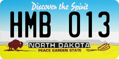 ND license plate HMB013