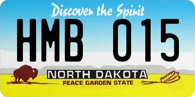 ND license plate HMB015