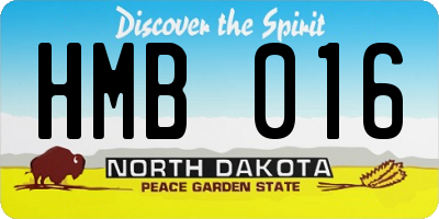 ND license plate HMB016