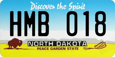 ND license plate HMB018