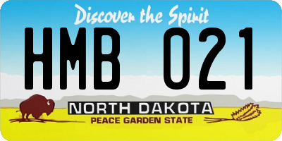ND license plate HMB021