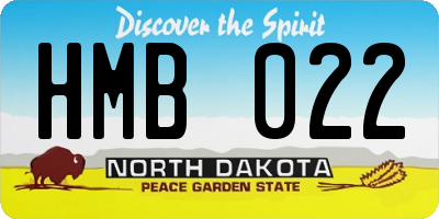 ND license plate HMB022