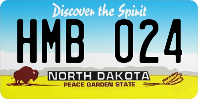 ND license plate HMB024