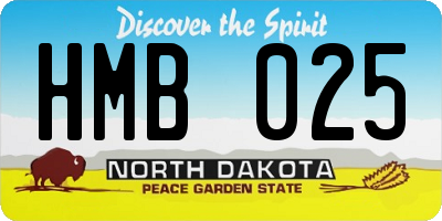 ND license plate HMB025