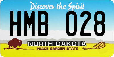 ND license plate HMB028