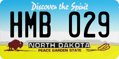 ND license plate HMB029