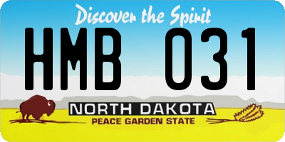 ND license plate HMB031
