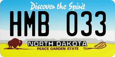 ND license plate HMB033