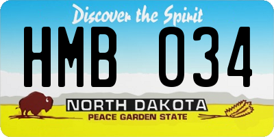 ND license plate HMB034