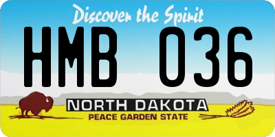 ND license plate HMB036