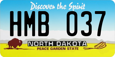 ND license plate HMB037