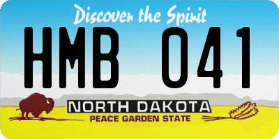 ND license plate HMB041