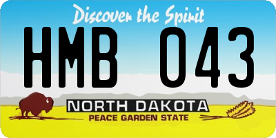 ND license plate HMB043