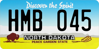 ND license plate HMB045