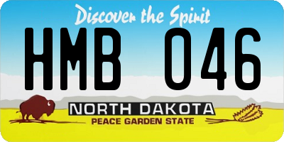 ND license plate HMB046