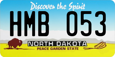 ND license plate HMB053