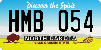 ND license plate HMB054