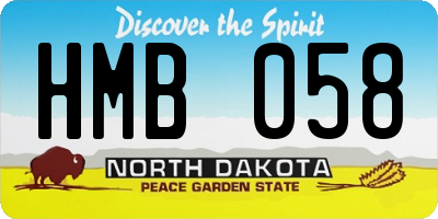 ND license plate HMB058