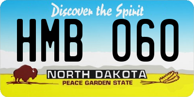 ND license plate HMB060