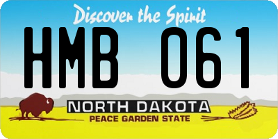 ND license plate HMB061