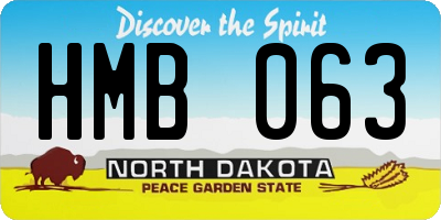 ND license plate HMB063