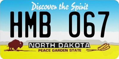 ND license plate HMB067