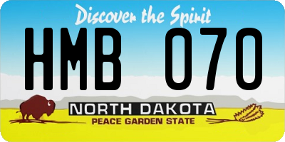 ND license plate HMB070