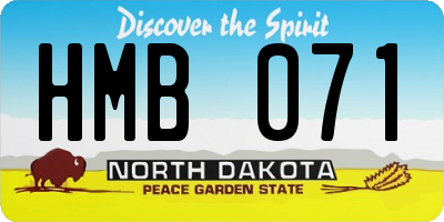 ND license plate HMB071