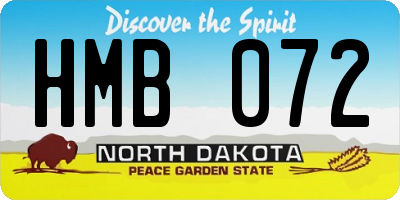ND license plate HMB072