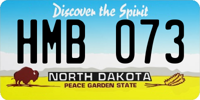 ND license plate HMB073