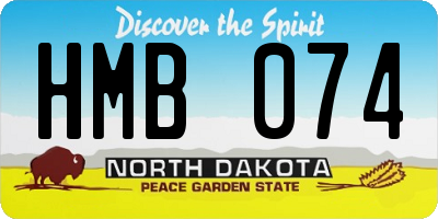 ND license plate HMB074