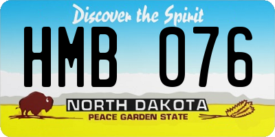 ND license plate HMB076