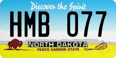 ND license plate HMB077