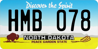ND license plate HMB078