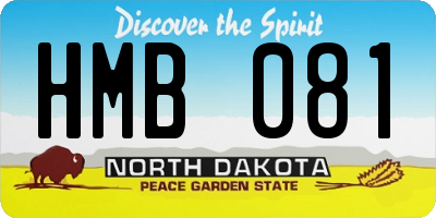 ND license plate HMB081