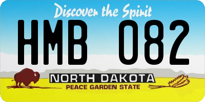 ND license plate HMB082