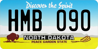 ND license plate HMB090