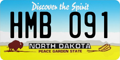 ND license plate HMB091