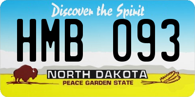 ND license plate HMB093