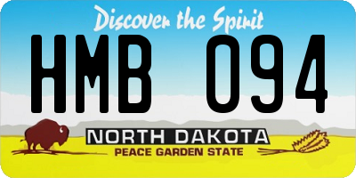 ND license plate HMB094
