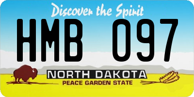 ND license plate HMB097