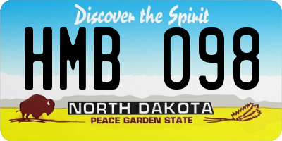 ND license plate HMB098