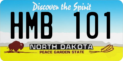 ND license plate HMB101