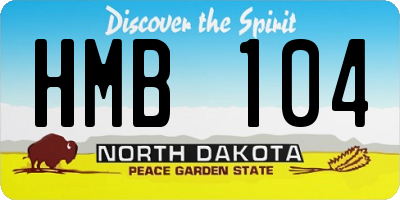 ND license plate HMB104