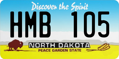 ND license plate HMB105