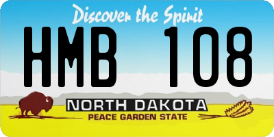 ND license plate HMB108