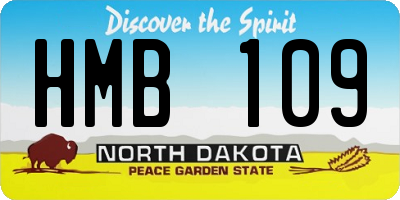 ND license plate HMB109