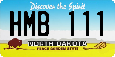 ND license plate HMB111