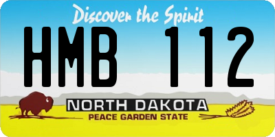 ND license plate HMB112